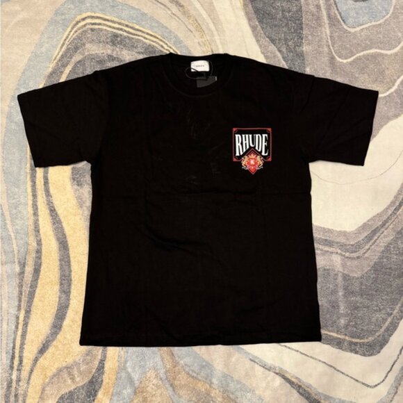 Rhude Royalty Lion Crown Black/Red T-Shirt Men’s Size Medium or Large